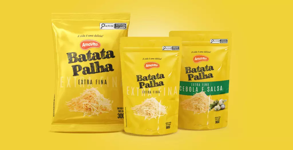 design de embalagens para produtos Amavita batata palha
