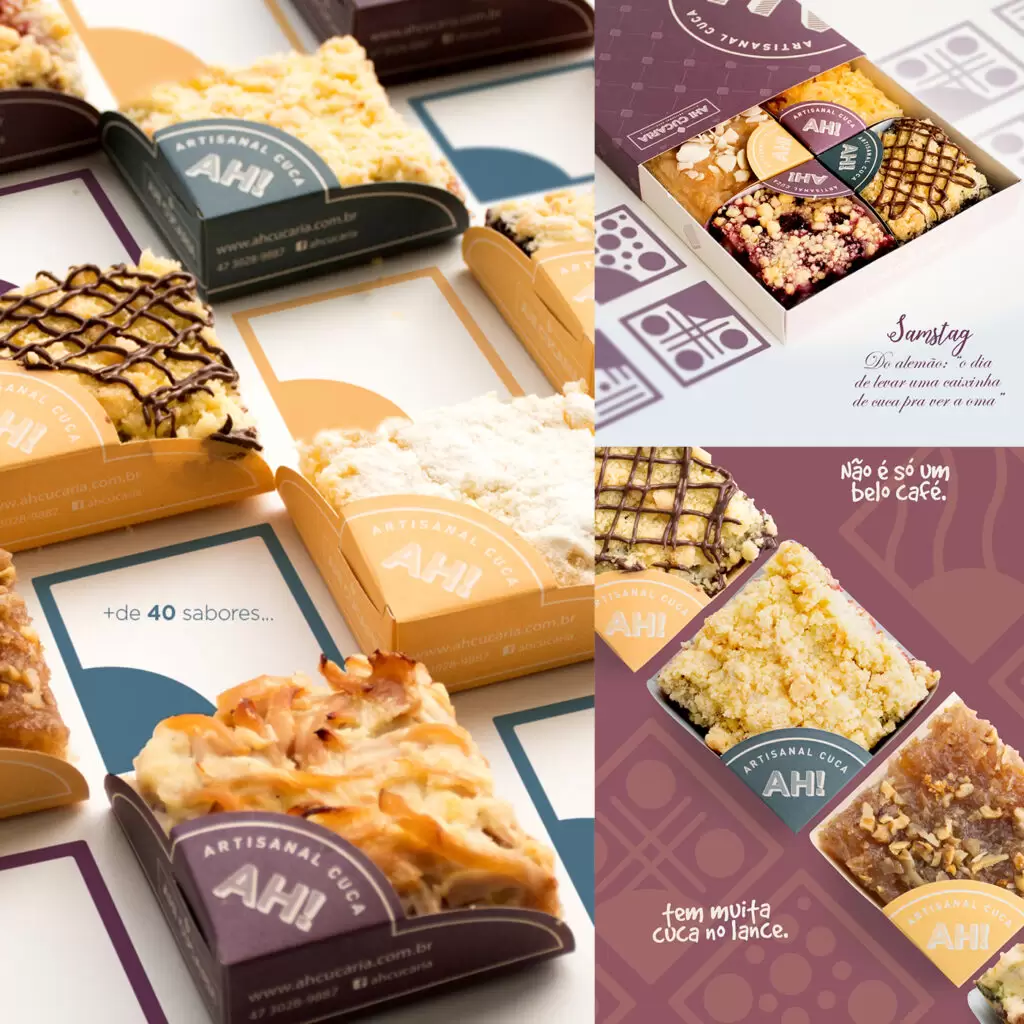 Design de embalagens rede de franquias AH! Cucaria