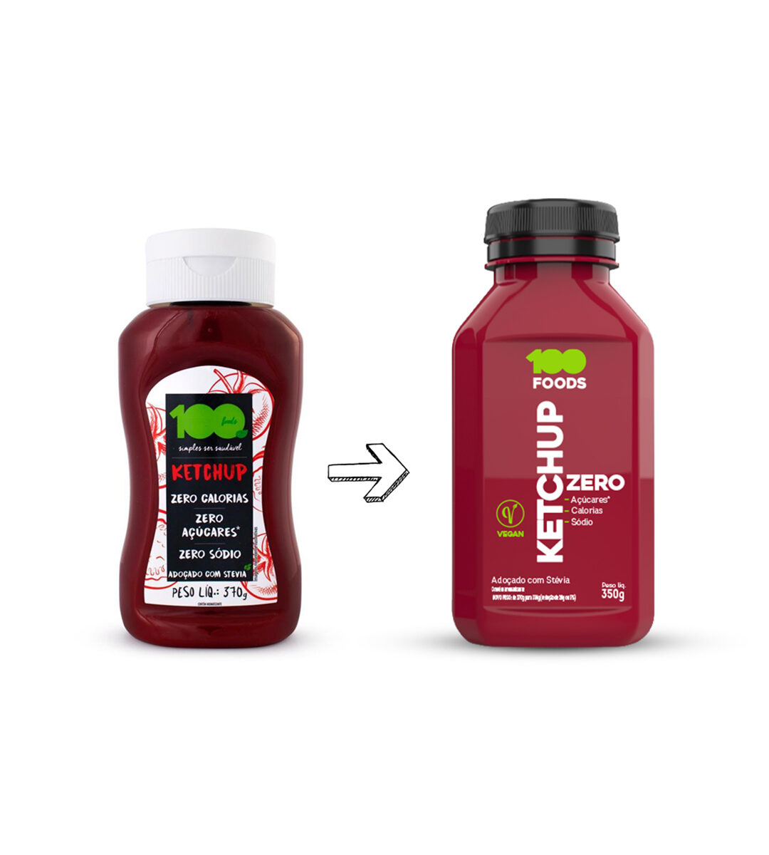 redesign de embalagens 100 foods
